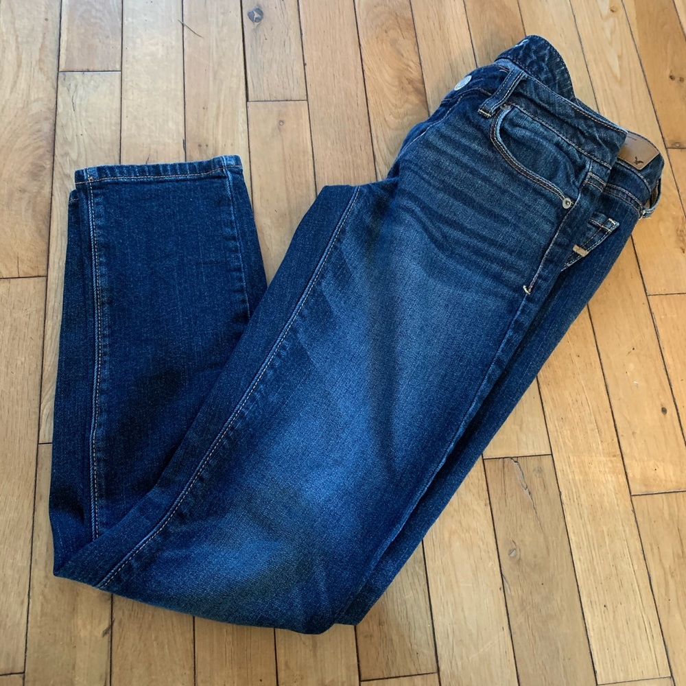 AEO Dark Wash Skinny Stretch Jeans Size 0 Short